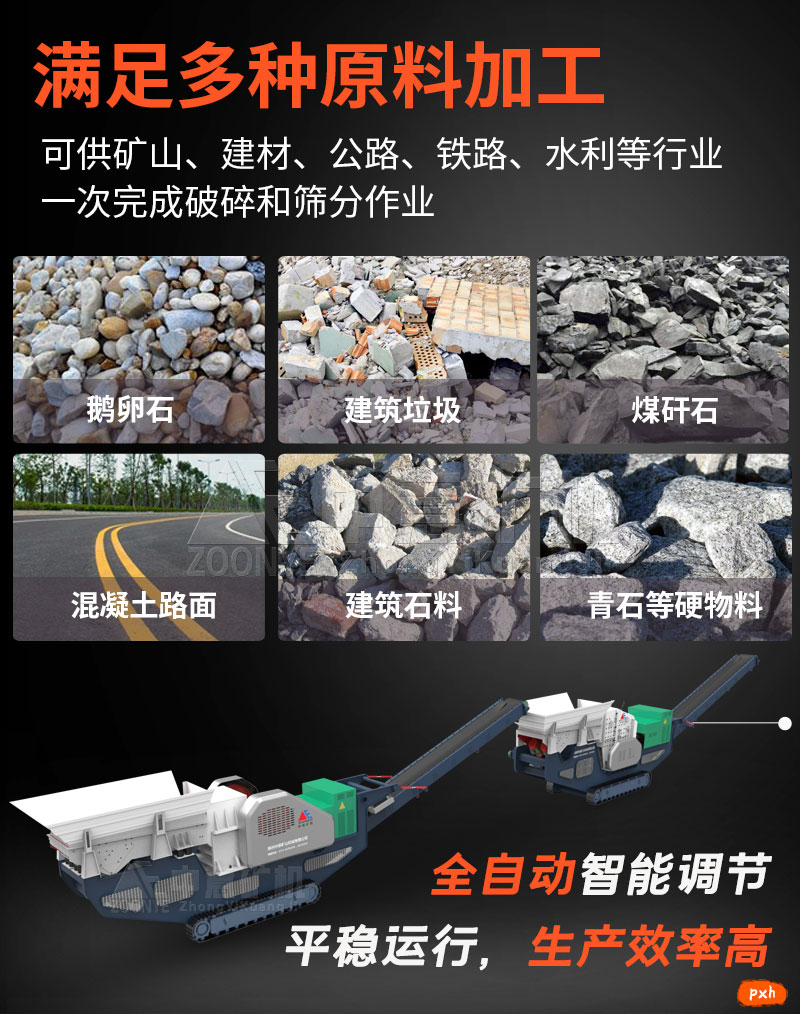 履帶式破碎站適用物料